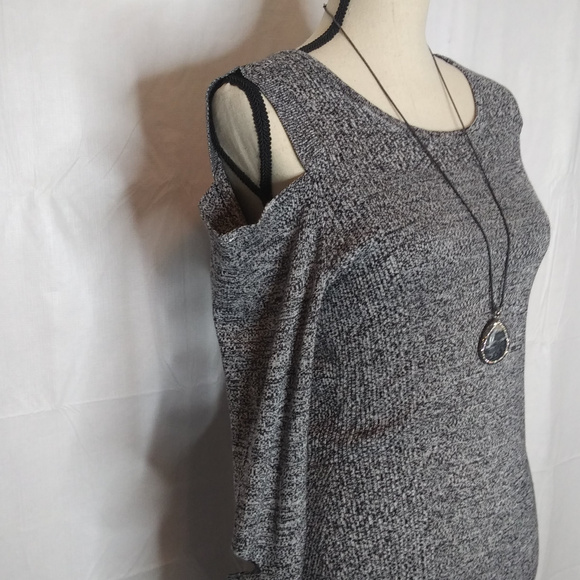 bar III Cold Shoulder heather gray knit dress - Picture 7 of 7